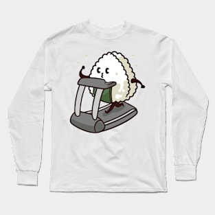 Kawaii onigiri cute Japanese food gym Long Sleeve T-Shirt